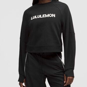 Lululemon Scuba Oversized Pullover Wordmark in Black/Light Ivory size M/L NWT
